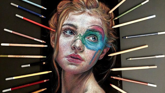 Corso di Disegno iperrealista con pastelli colorati: Ritratto con face painting