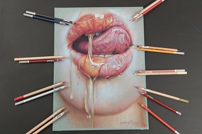 Corso di Disegno iperrealista con pastelli colorati: la Bocca